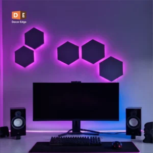 RGB Hexagon LED Wall Panels – Best Room decor 2026 lights mounted on wall in modern gaming room