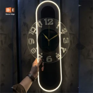 Modern LED Capsule Wall Clock with warm ambient glow