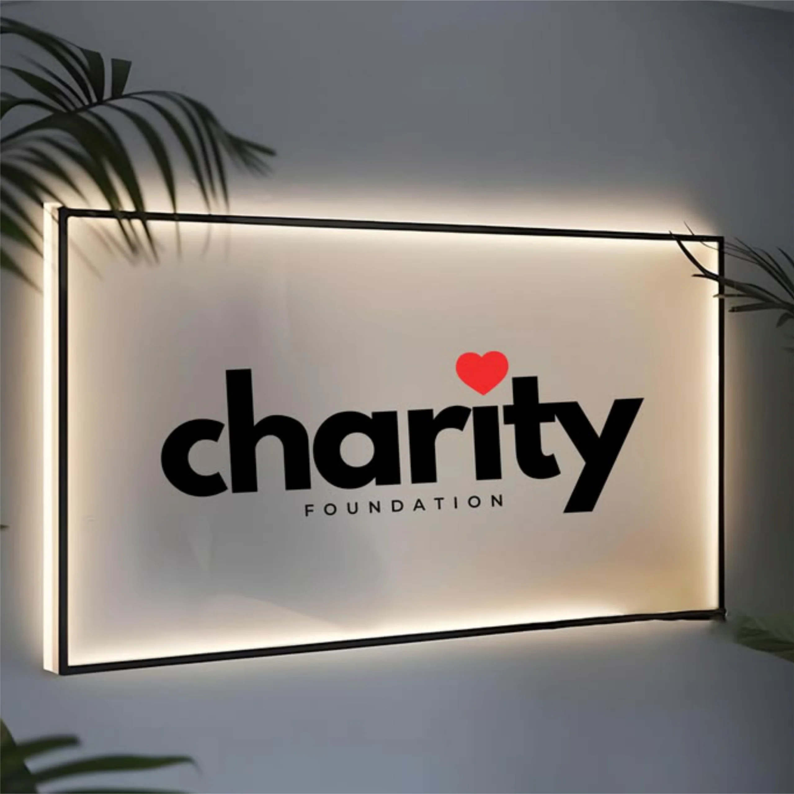 Custom LED Backlit Sign - 5 Size Options Premium Acrylic Logo Decor edge