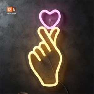 Finger heart neon sign premium quality