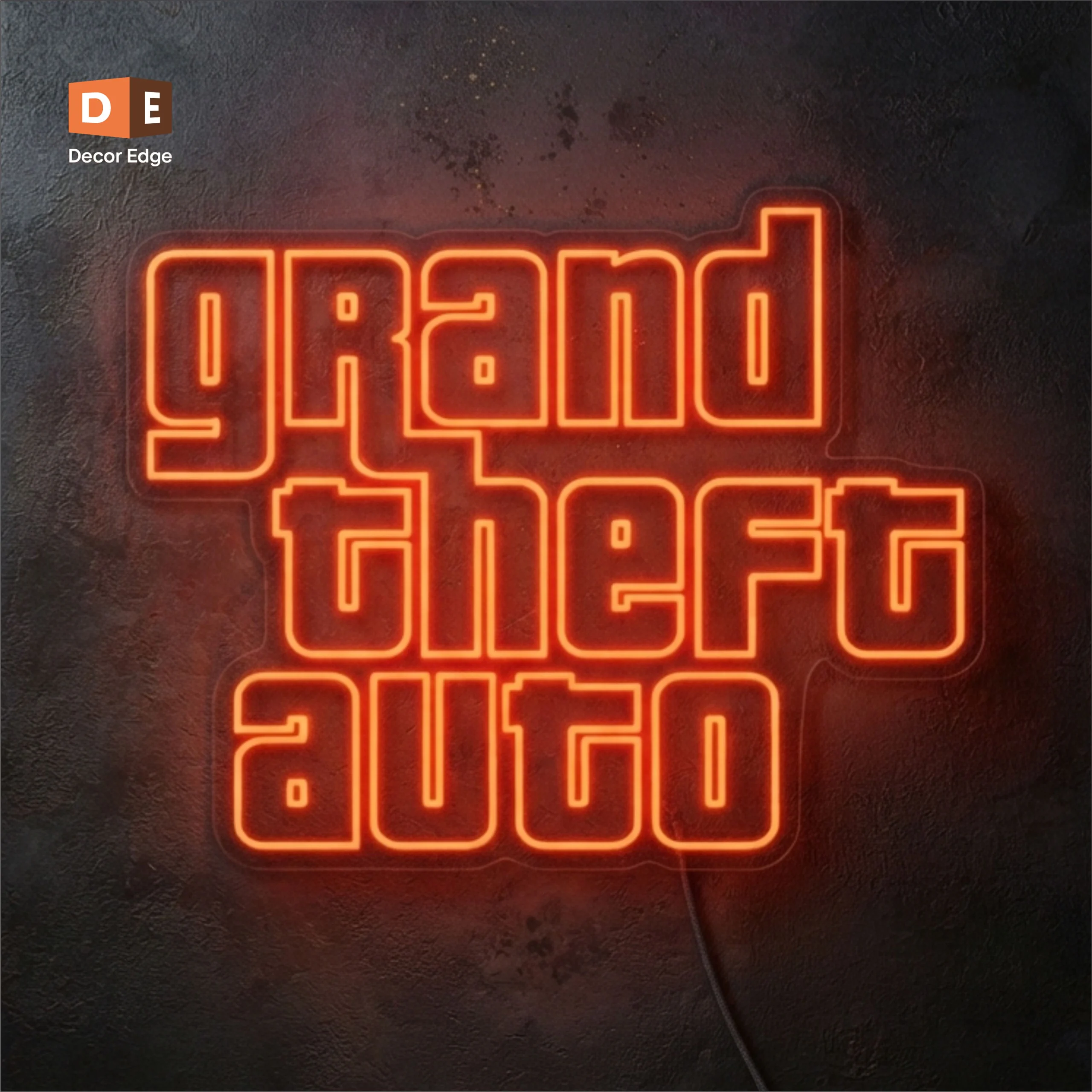 Grand Theft Auto Neon LED Sign – Premium Handcrafted Gaming Wall Decor | Decor Edge