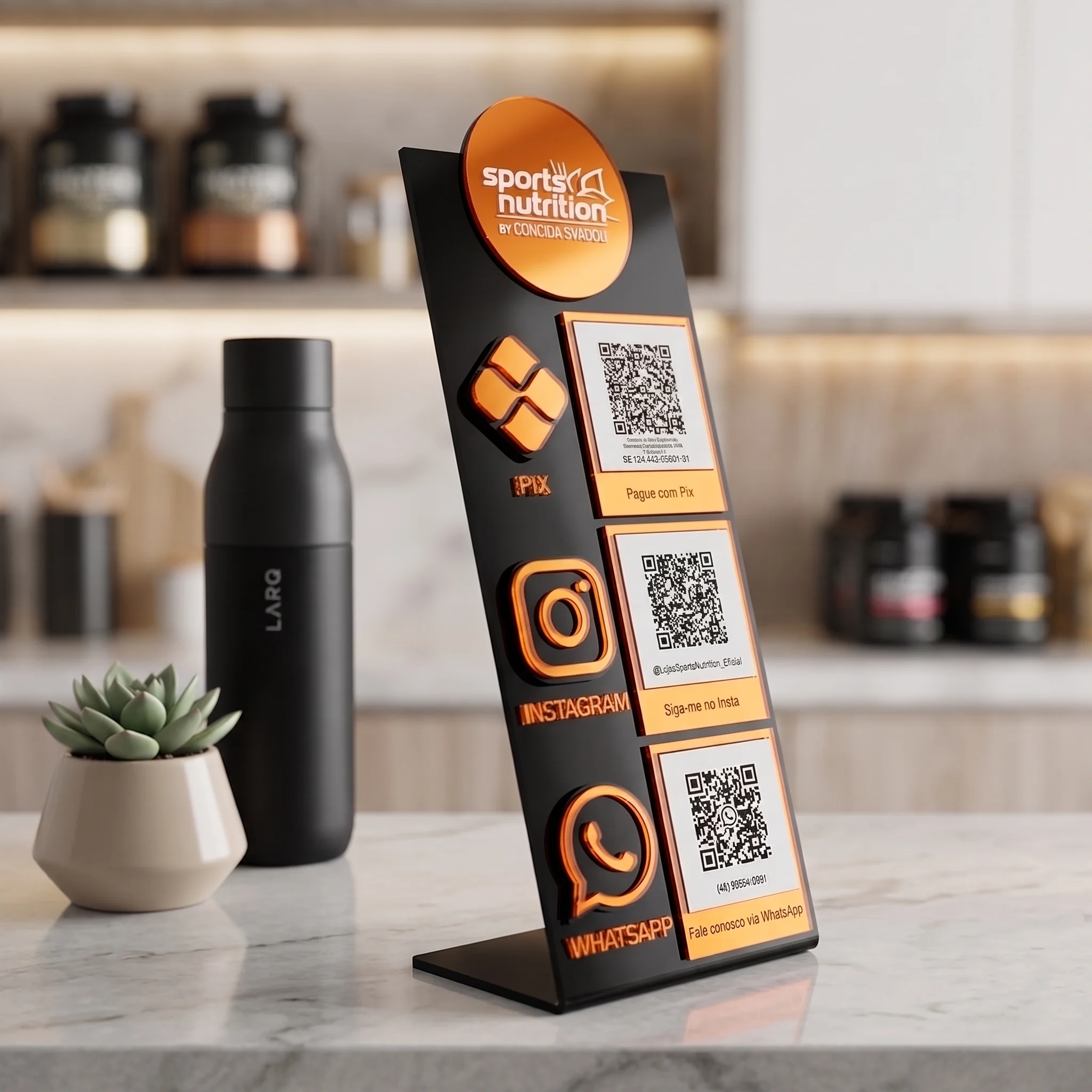 Acrylic QR Code Stand – 3-Slot Premium Best Countertop Display | Decor Edge Custom Retail Signage Collection
