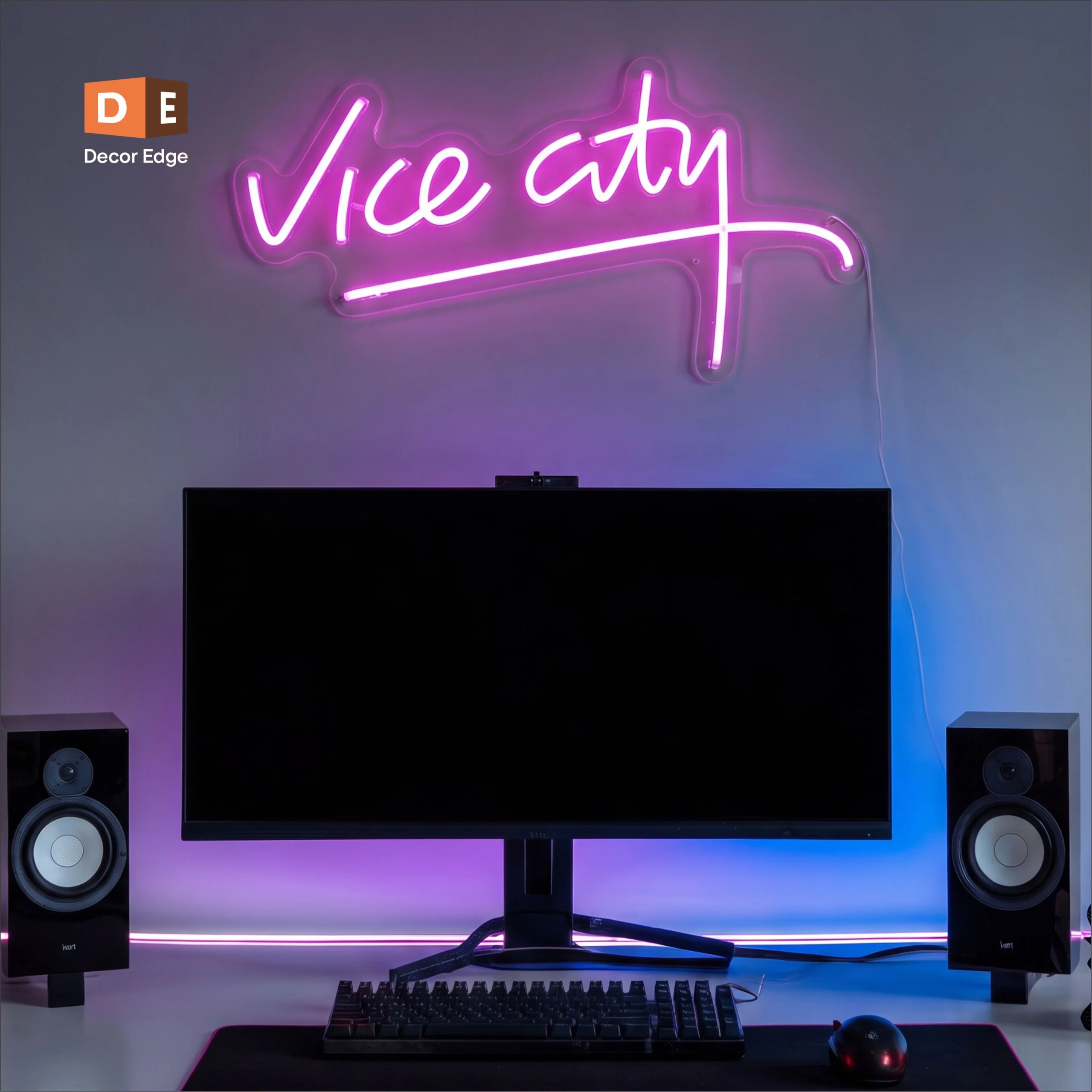 Vice City Pink LED Neon Sign – Premium Handcrafted LED Wall decor 2026| Decor Edge