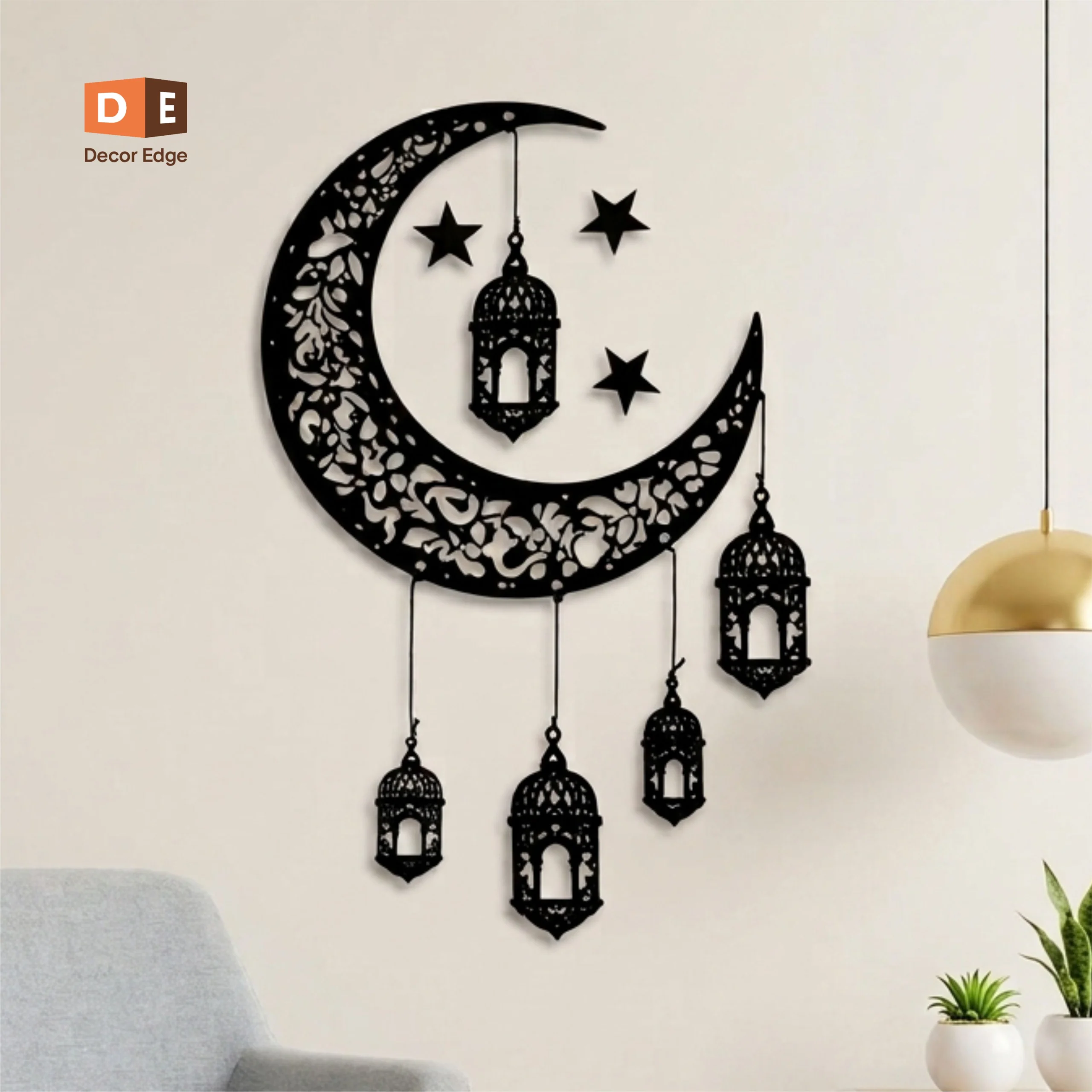 Moon Lantern Wall Decor – Premium Handcrafted Islamic Art | Decor Edge 2026
